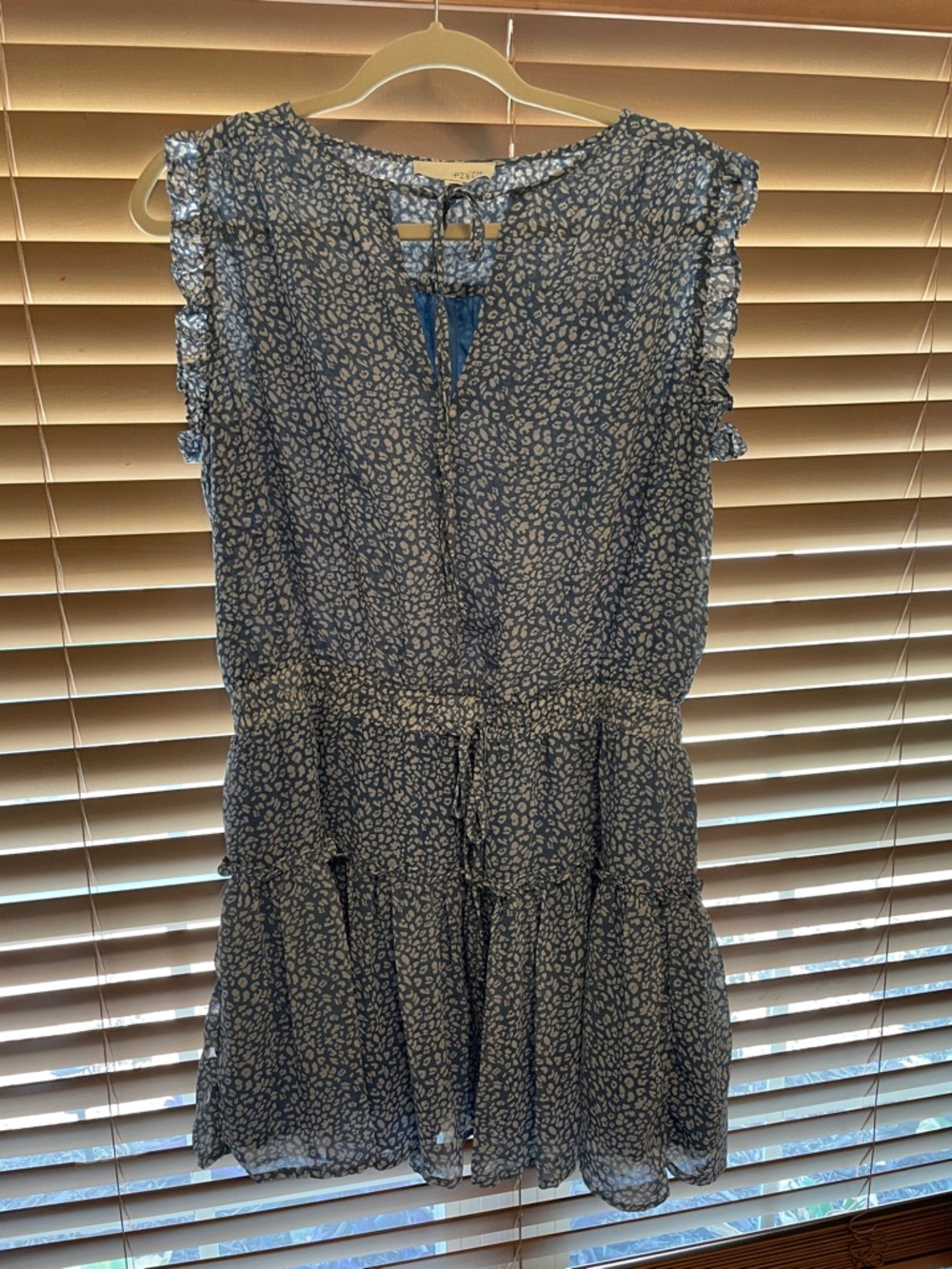Pinch Blue Floral Ruffled Mini Dress